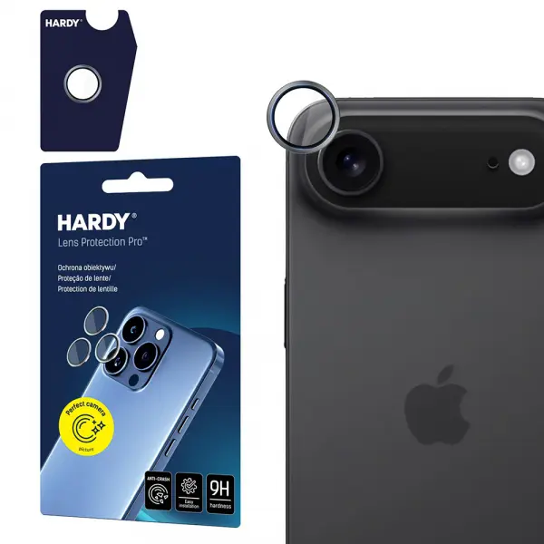 Folie de protectie Camera Spate 3MK Hardy Protection Pro pentru Apple iPhone 17 Air, Sticla Securizata, Gri