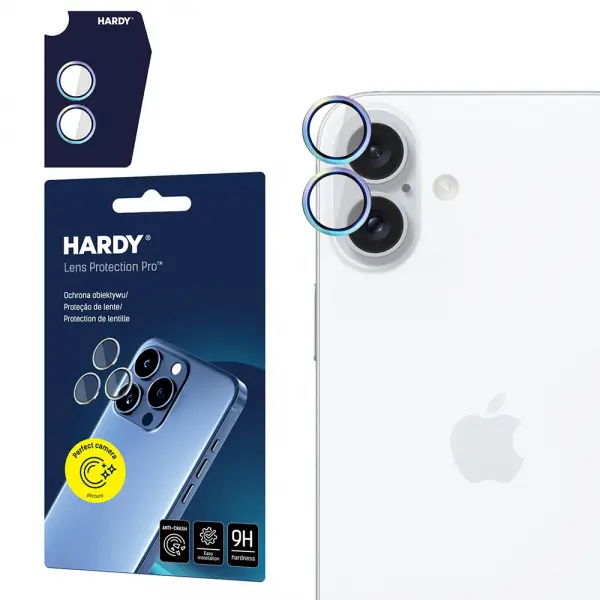 Folie de protectie Camera Spate 3MK Hardy Protection Pro pentru Apple iPhone 17, Sticla Securizata, Multicolor