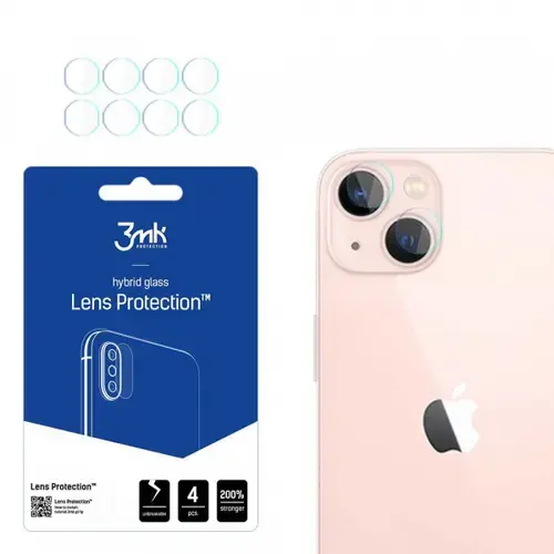 Folie de protectie Camera Spate 3MK Protection pentru Apple iPhone 14, Sticla Securizata, Set 4 bucati