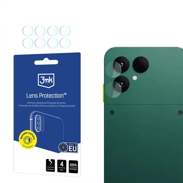 Folie de protectie Camera Spate 3MK Protection pentru Fairphone 6, Sticla Securizata, Set 4 bucati, Transparenta