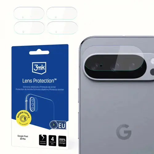 Folie de protectie Camera Spate 3MK Protection pentru Google Pixel 10 Pro, Sticla Securizata, Set 4 bucati