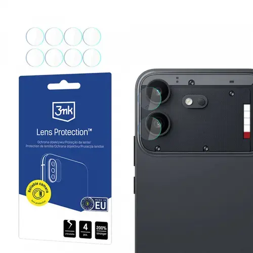 Folie de protectie Camera Spate 3MK Protection pentru Nothing Phone (4b), Sticla Securizata, Set 4 bucati, Transparenta