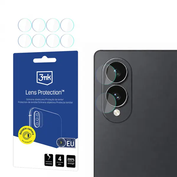 Folie de protectie Camera Spate 3MK Protection pentru Samsung Galaxy Z Fold8 F971, Sticla Securizata, Set 4 bucati, Transparenta