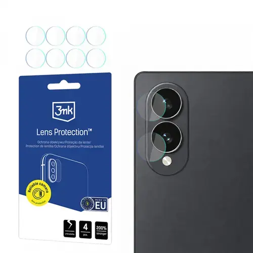 Folie de protectie Camera Spate 3MK Protection pentru Samsung Galaxy Z Fold8 F971, Sticla Securizata, Set 4 bucati, Transparenta