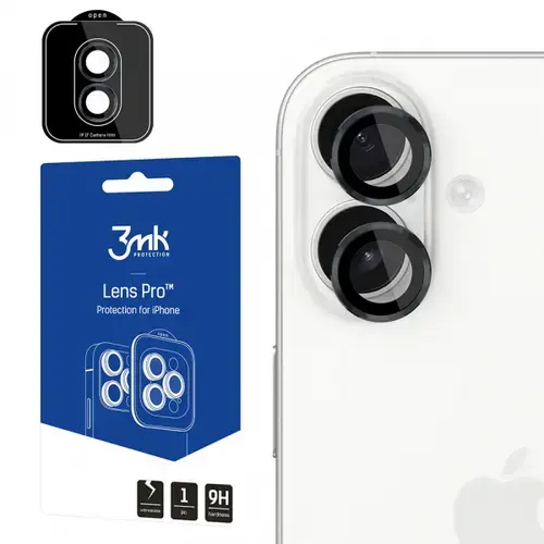 Folie de protectie Camera Spate 3MK Protection Pro pentru Apple iPhone 17, Sticla Securizata (Negru)