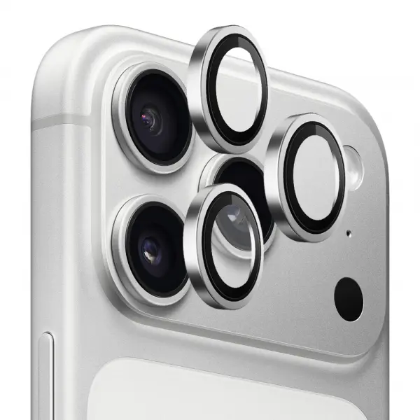 Folie de protectie Camera Spate Blueo 99 Anti-Refective HD pentru Apple iPhone 17 Pro Max / 17 Pro, Sticla Securizata, Argintie