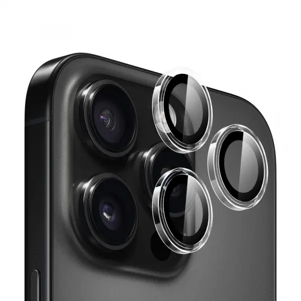 Folie de protectie Camera Spate Blueo Metal Frame pentru Apple iPhone 16 Pro Max / 16 Pro, Sticla Securizata, Transparenta