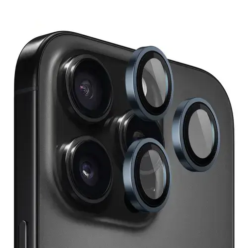 Folie de protectie Camera Spate Blueo Metal Frame pentru Apple iPhone 15 Pro Max, Sticla Securizata