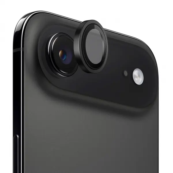 Folie de protectie Camera Spate Blueo Metal Frame pentru Apple iPhone 17 Air, Sticla Securizata, Neagra