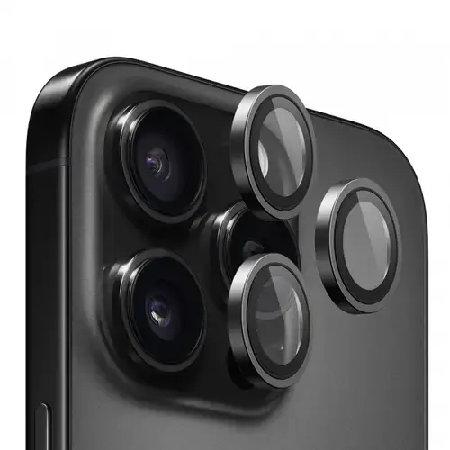 Folie de protectie Camera Spate Blueo Metal Frame pentru Apple iPhone 16 Pro Max / 16 Pro, Sticla Securizata