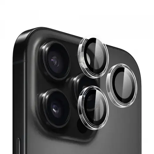 Folie de protectie Camera Spate Blueo Metal Frame pentru Apple iPhone 16 Pro Max / 16 Pro, Sticla Securizata