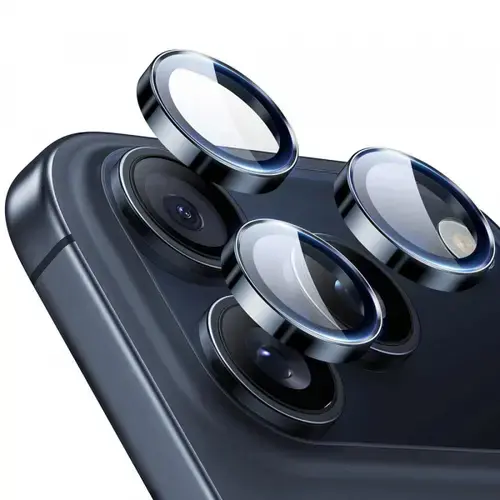 Folie de protectie Camera Spate ESR Armorite pentru Apple iPhone 17 Pro Max / 17 Pro / 16 Pro Max / 16 Pro / 15 Pro Max, Sticla Securizata (Albastru)