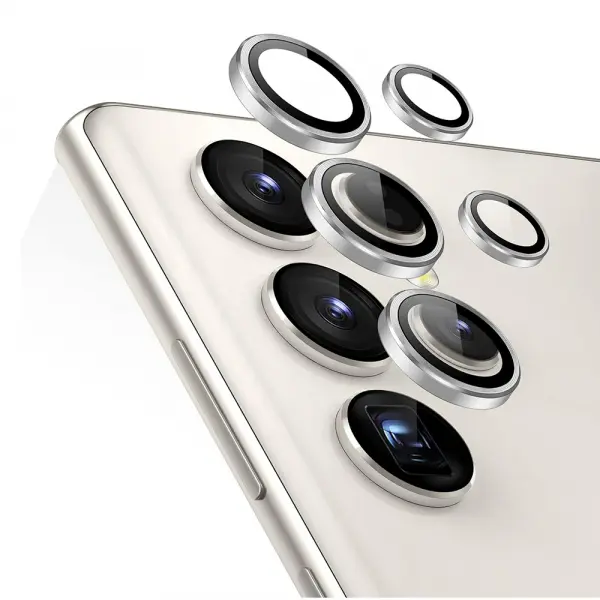 Folie de protectie Camera Spate ESR pentru Samsung Galaxy S24 Ultra S928, Sticla Securizata, Argintie
