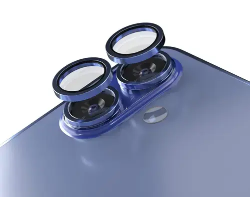 Folie de protectie Camera Spate Etteri pentru Apple iPhone 16 Plus / 16, Sticla Securizata, Albastra