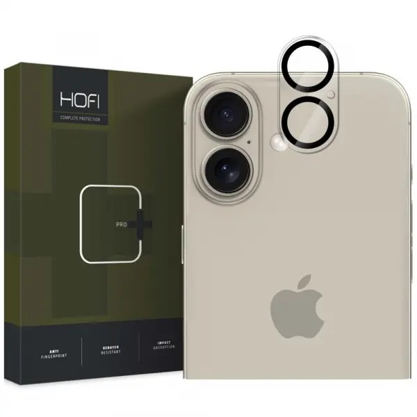 Folie de protectie Camera Spate HOFI CAM PRO+ pentru Apple iPhone 16 Plus / 16, Sticla Securizata, Neagra