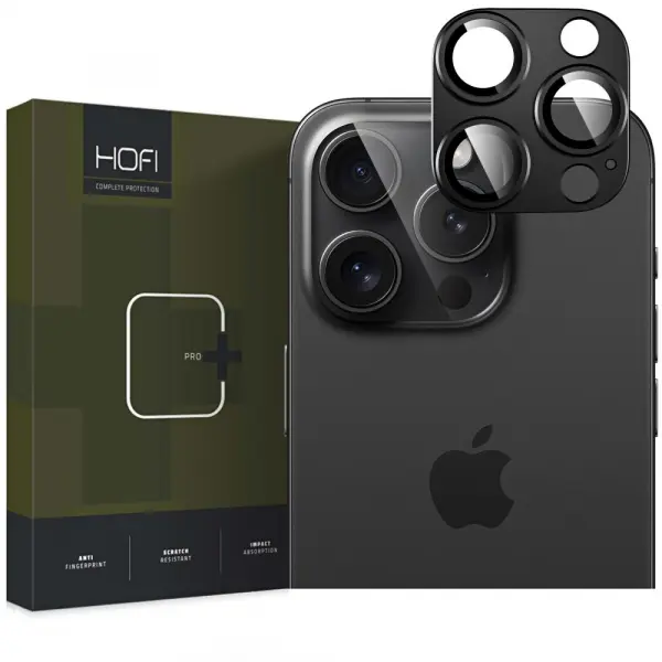 Folie de protectie Camera Spate HOFI Fullcam pentru Apple iPhone 16 Pro Max / 16 Pro, Sticla Securizata, Neagra