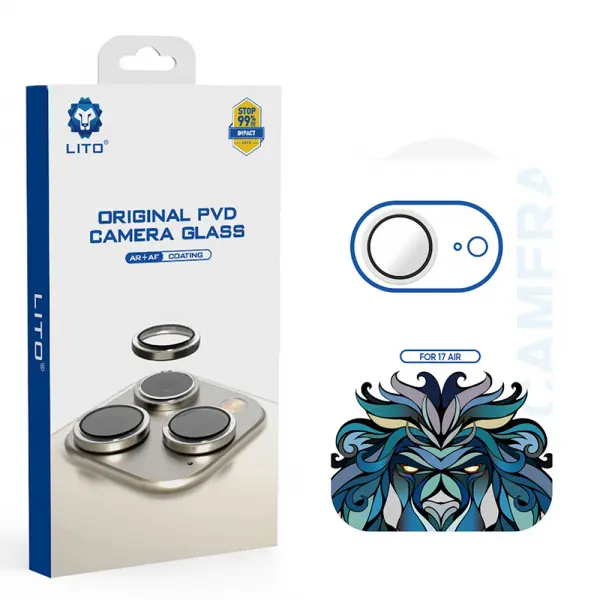 Folie de protectie Camera Spate Lito Titanium AR pentru Apple iPhone 17 Air, Sticla Securizata, Argintie