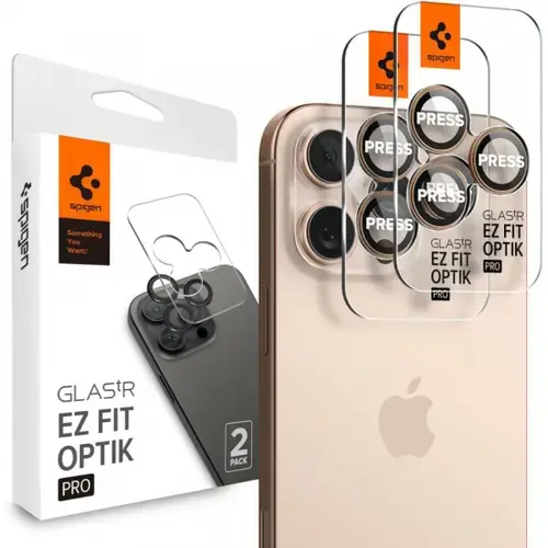 Folie de protectie Camera Spate Spigen GlastR EZ FIT Optik Pro pentru Apple iPhone 16 Pro, Sticla Securizata, Set 2 bucati