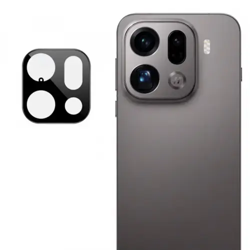 Folie de protectie Camera Spate Techsuit pentru Oppo Find X9 Pro, Sticla Securizata, Neagra
