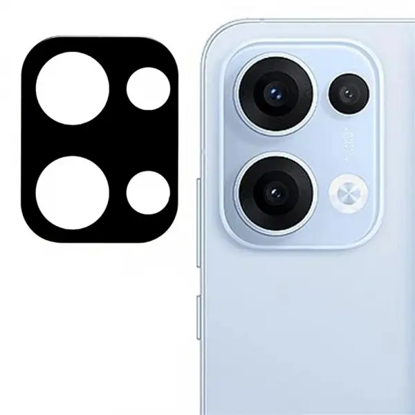 Folie de protectie Camera Spate Techsuit pentru Oppo Reno13, Sticla Securizata, Neagra