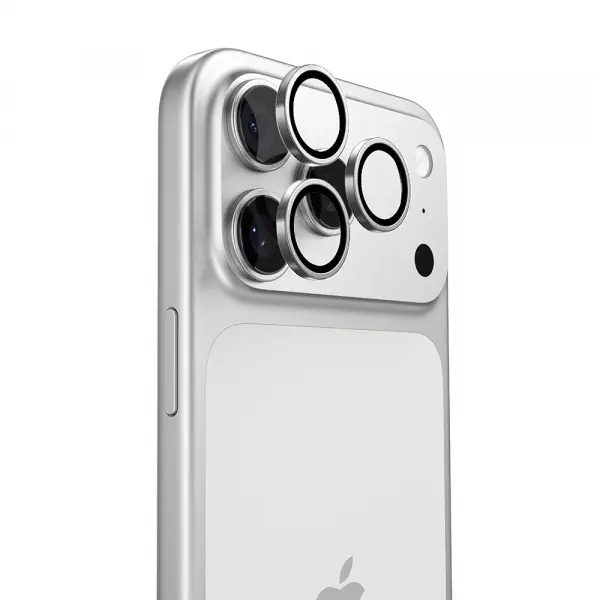 Folie de protectie Camera Spate Torras Lensguard pentru Apple iPhone 17 Pro Max / 17 Pro, Sticla Securizata, Argintie