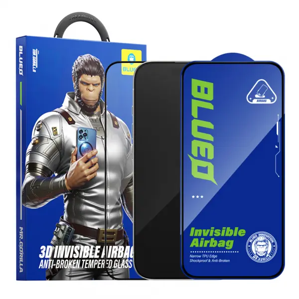 Folie de protectie Ecran Blueo Anti-Broken pentru Apple iPhone 17 Pro Max / 16 Pro Max, Sticla Securizata, Full Glue, Neagra