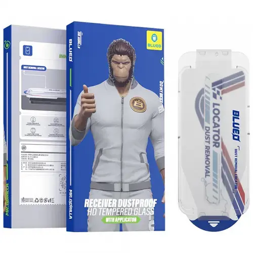 Folie de protectie Ecran Blueo Anti-Dust HD Applicator Pro pentru Apple iPhone 15 Pro Max, Sticla Securizata, Full Glue