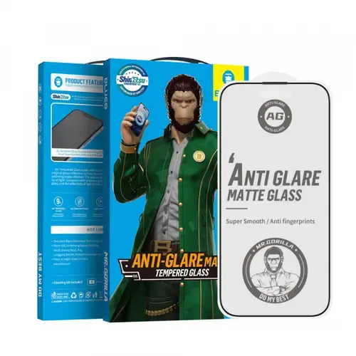 Folie de protectie Ecran Blueo Anti-Glare pentru Apple iPhone 16 / 15, Sticla Securizata, Full Glue