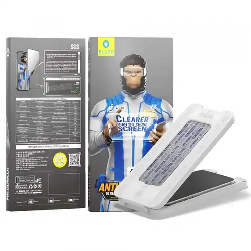 Folie de protectie Ecran Blueo Anti-Reflective HD Applicator Pro pentru Apple iPhone 16 / 15, Sticla Securizata, Full Glue