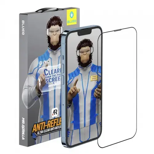 Folie de protectie Ecran Blueo Anti-Reflective HD pentru Apple iPhone 16e / 14 / 13 Pro / 13, Sticla Securizata, Full Glue