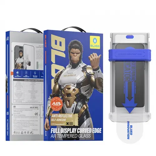 Folie de protectie Ecran Blueo AR Applicator Pro pentru Apple iPhone 16 Pro Max, Sticla Securizata, Full Glue, 3D, Neagra