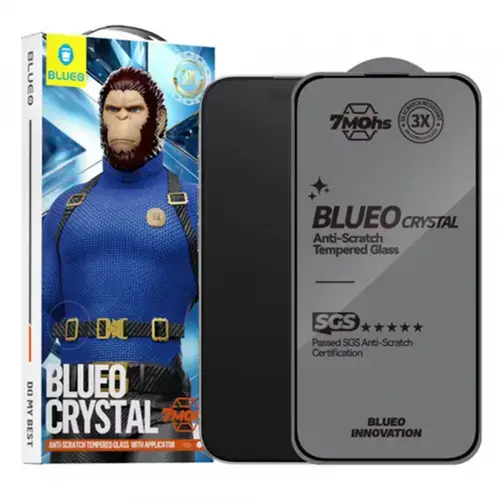 Folie de protectie Ecran Blueo Crystal Anti-Scratch pentru Apple iPhone 16 Plus / 15 Plus, Sticla Securizata, Full Glue
