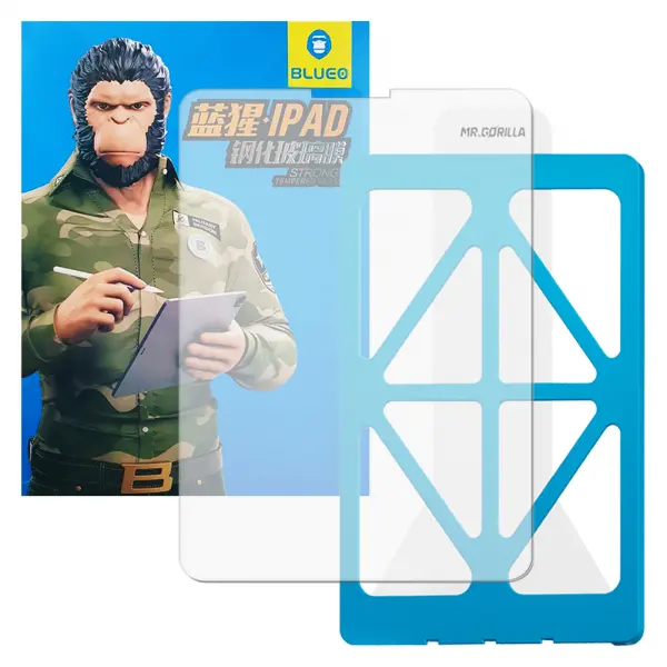 Folie de protectie Ecran Blueo HD Applicator Pro pentru Apple iPad Pro 12.9 (2022) / Pro 12.9 (2021) / Pro 12.9 (2020), Sticla Securizata, Full Glue