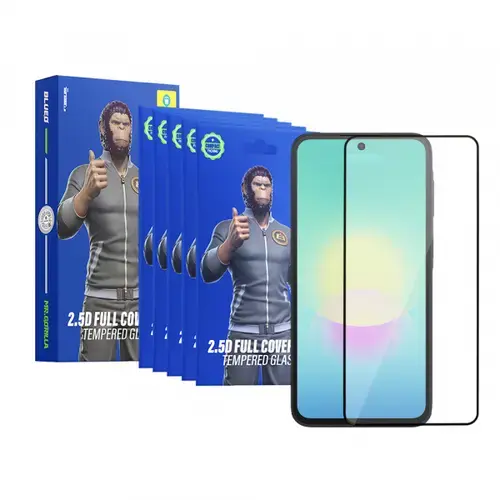 Folie de protectie Ecran Blueo HD pentru Samsung Galaxy A27 5G / A57 5G / A37 5G, Sticla Securizata, Full Glue, 2.5D, Set 5 bucati, Neagra