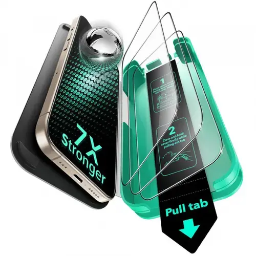 Folie de protectie Ecran ESR Armorite UltraFit pentru Apple iPhone 17 Pro, Sticla Securizata, Full Glue, Set 3 bucati