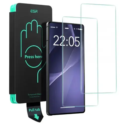 Folie de protectie Ecran ESR pentru Samsung Galaxy S25 Ultra S938, Sticla Securizata, Full Glue, Set 2 bucati