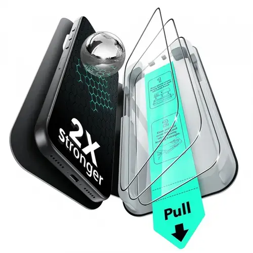 Folie de protectie Ecran ESR UltraFit pentru Apple iPhone 18 Pro Max / 17 Pro Max, Sticla Securizata, Full Glue, Set 3 bucati, Neagra