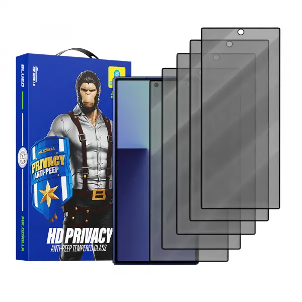 Folie de protectie Ecran Exterior Privacy Blueo Anti-Peep pentru Samsung Galaxy Z Fold8 Ultra F976, Sticla Securizata, Full Glue, Set 5 bucati