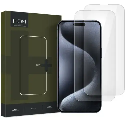 Folie de protectie Ecran HOFI Glass PRO+ pentru Apple iPhone 16 Plus, Sticla Securizata, Full Glue, Set 2 bucati, 2.5D