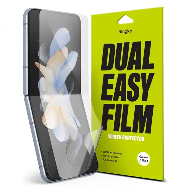 Folie de protectie Ecran Interior Ringke Dual Easy pentru Samsung Galaxy Z Flip4 F721, Plastic, Set 2 bucati