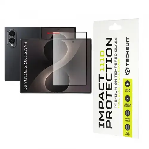 Folie de protectie Ecran Interior Techsuit pentru Samsung Galaxy Z Fold8, Sticla Securizata, Full Glue, 111D, Neagra