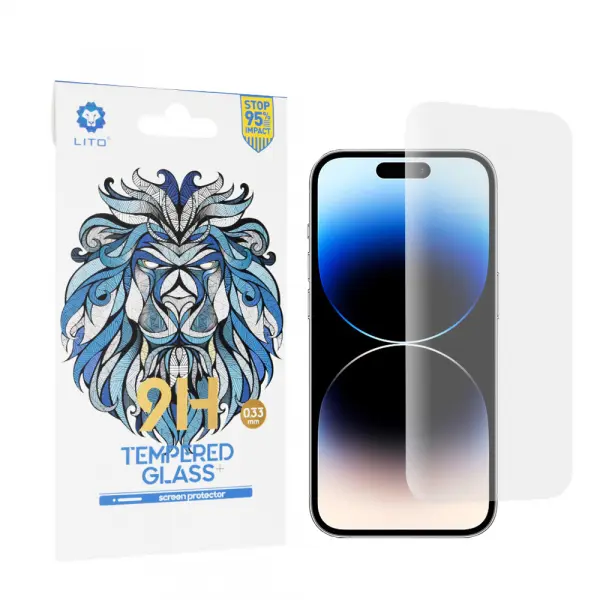 Folie de protectie Ecran Lito Classic pentru Apple iPhone 14 Pro, Sticla Securizata, Full Glue, 2.5D