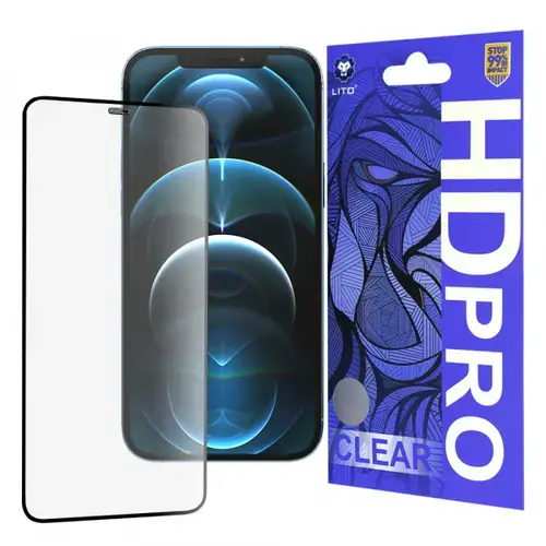 Folie de protectie Ecran Lito HD Pro Clear pentru Apple iPhone 12 Pro Max, Sticla Securizata, Full Glue