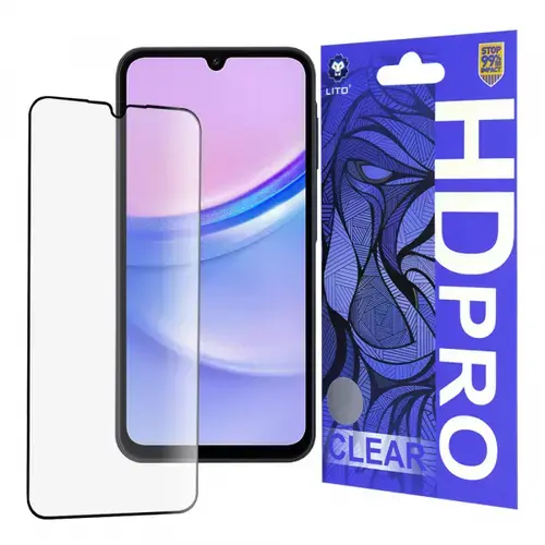 Folie de protectie Ecran Lito HD Pro Clear pentru Samsung Galaxy A15 5G A156 / A15 A155 / A25 A256 / A24 4G A245, Sticla Securizata, Full Glue