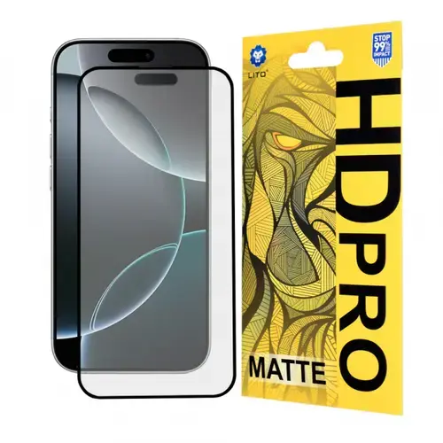Folie de protectie Ecran Matte Lito HD Pro pentru Apple iPhone 16 Pro, Sticla Securizata, Full Glue