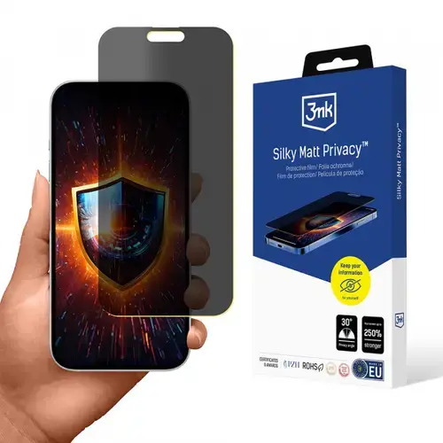 Folie de protectie Ecran Matte Privacy 3MK Silky pentru Apple iPhone Air, Plastic