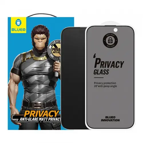 Folie de protectie Ecran Matte Privacy Blueo Anti-Peep pentru Apple iPhone Air, Sticla Securizata, Full Glue