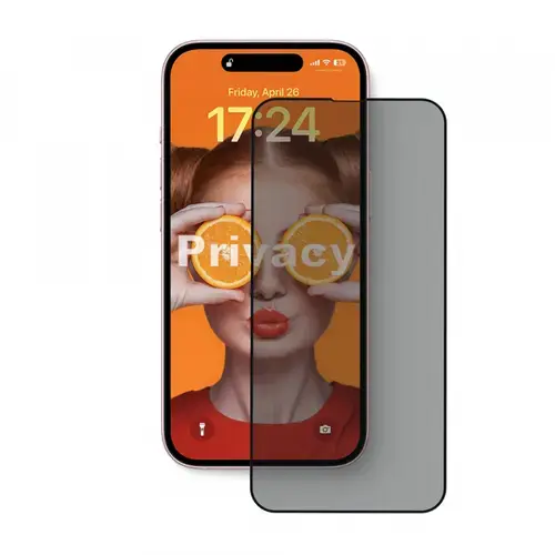 Folie de protectie Ecran Privacy Anank 3X Reinforced pentru Apple iPhone 15 Pro Max, Sticla Securizata, Full Glue, 2.5D