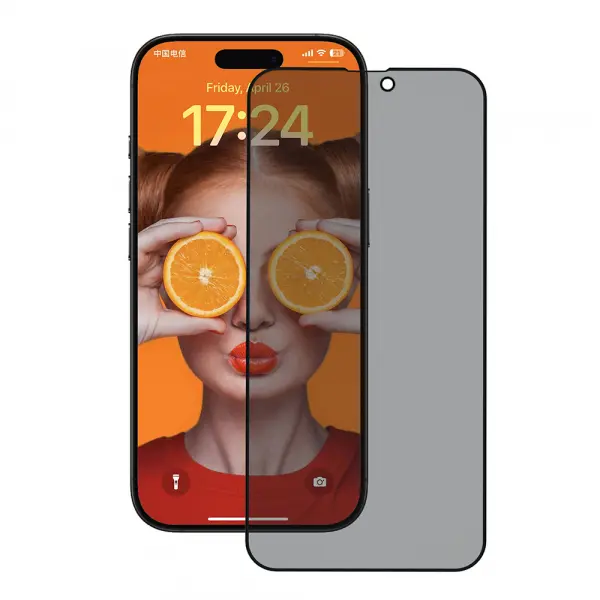 Folie de protectie Ecran Privacy Anank 5X Reinforced 180 pentru Apple iPhone 17, Sticla Securizata, Full Glue, 2.5D
