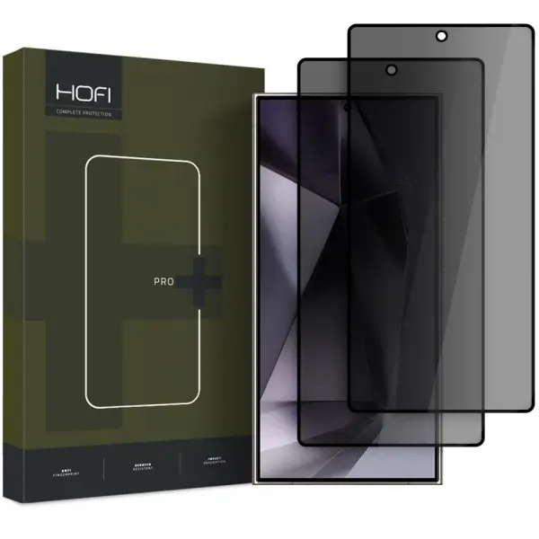 Folie de protectie Ecran Privacy HOFI Glass PRO+ pentru Samsung Galaxy S25 Ultra S938, Sticla Securizata, Full Glue, Set 2 bucati